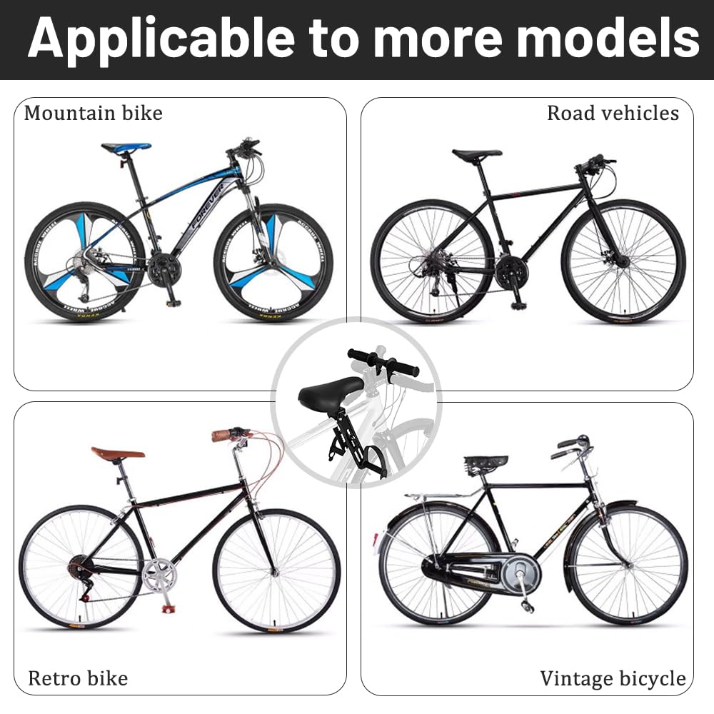 Siège Velo Enfant Avant, Siège de Vélo Monté à l'avant pour Enfants 2-6 Ans, Portable et Amovible