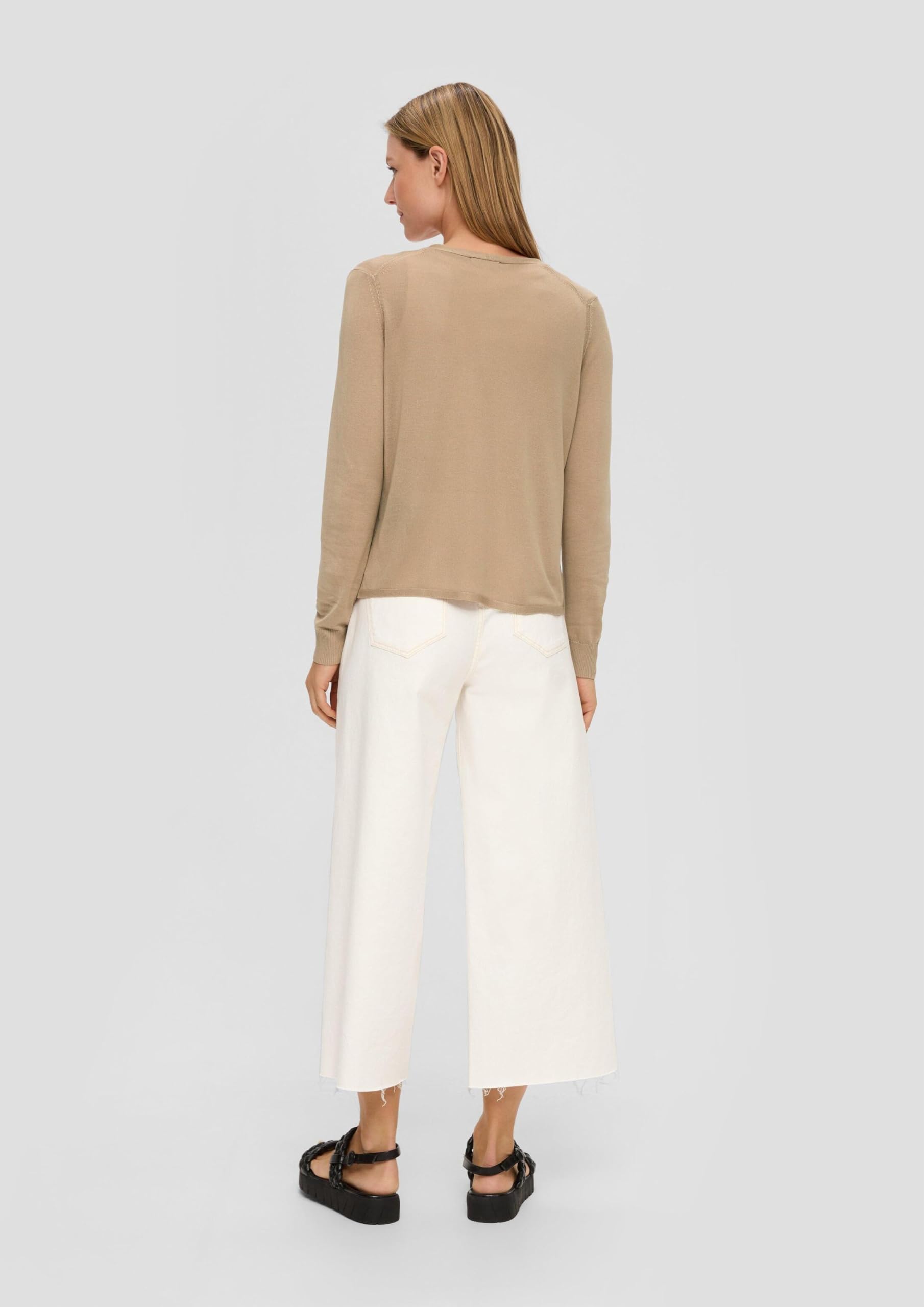 s.Oliver Strickjacke aus Viskose-Stretch mit Rippbündchen