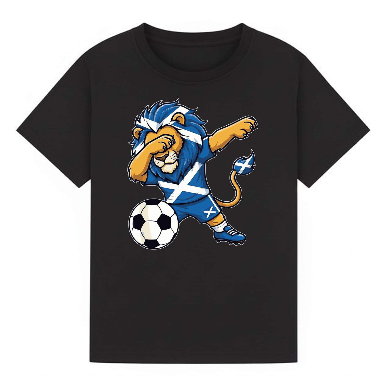 Scottish Lion Soccer Sports Football Boys Kids Graphic T-Shirt Novelty Retro Soccer Fan Tee Heritage Sports Apparel Gift Black 9-11Y — image 1