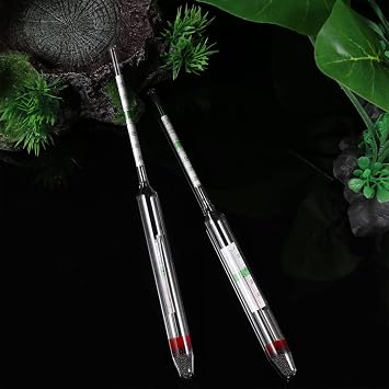 Mipcase Glass Thermometer Salt Water Hydrometer 2pcs Glass Water Salinimeter Accurate Fish Hydrometer Tank Salt Floating Areometer Meter Aquarium Hydrometer