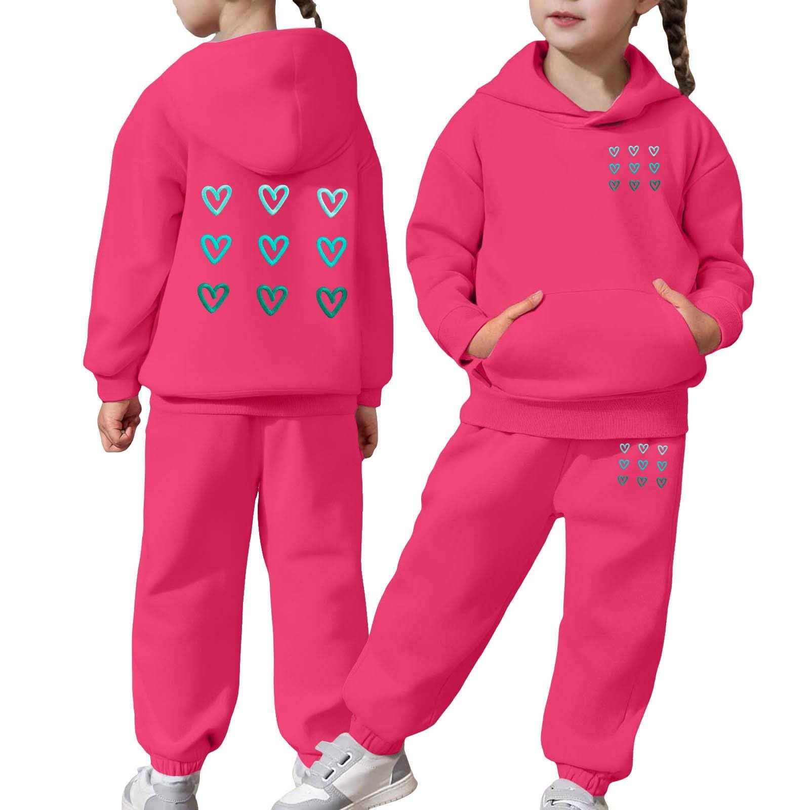 Pull chaud enfant et pantalon de jogging rose ensemble robuste pour fille et garçon - 8