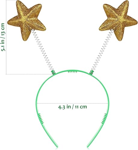 Miniatura 2 de Lurrose KALLORY - Diadema de cabeza de estrella marciana, 8 unidades, con antena alienígena, diadema de estrellas (amarillo)