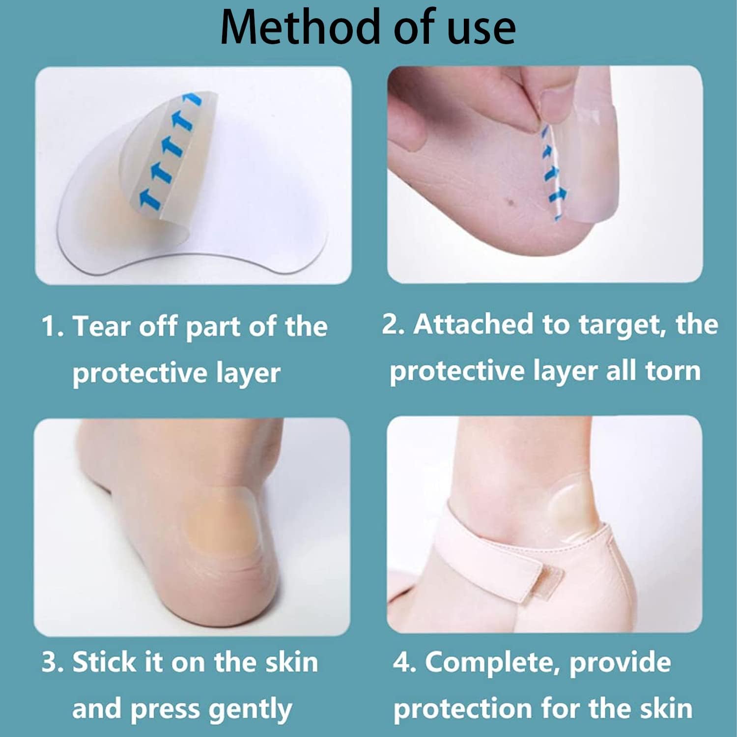 24 Pieces Blister Plasters Bandages, Invisible Waterproof Gel Bandages