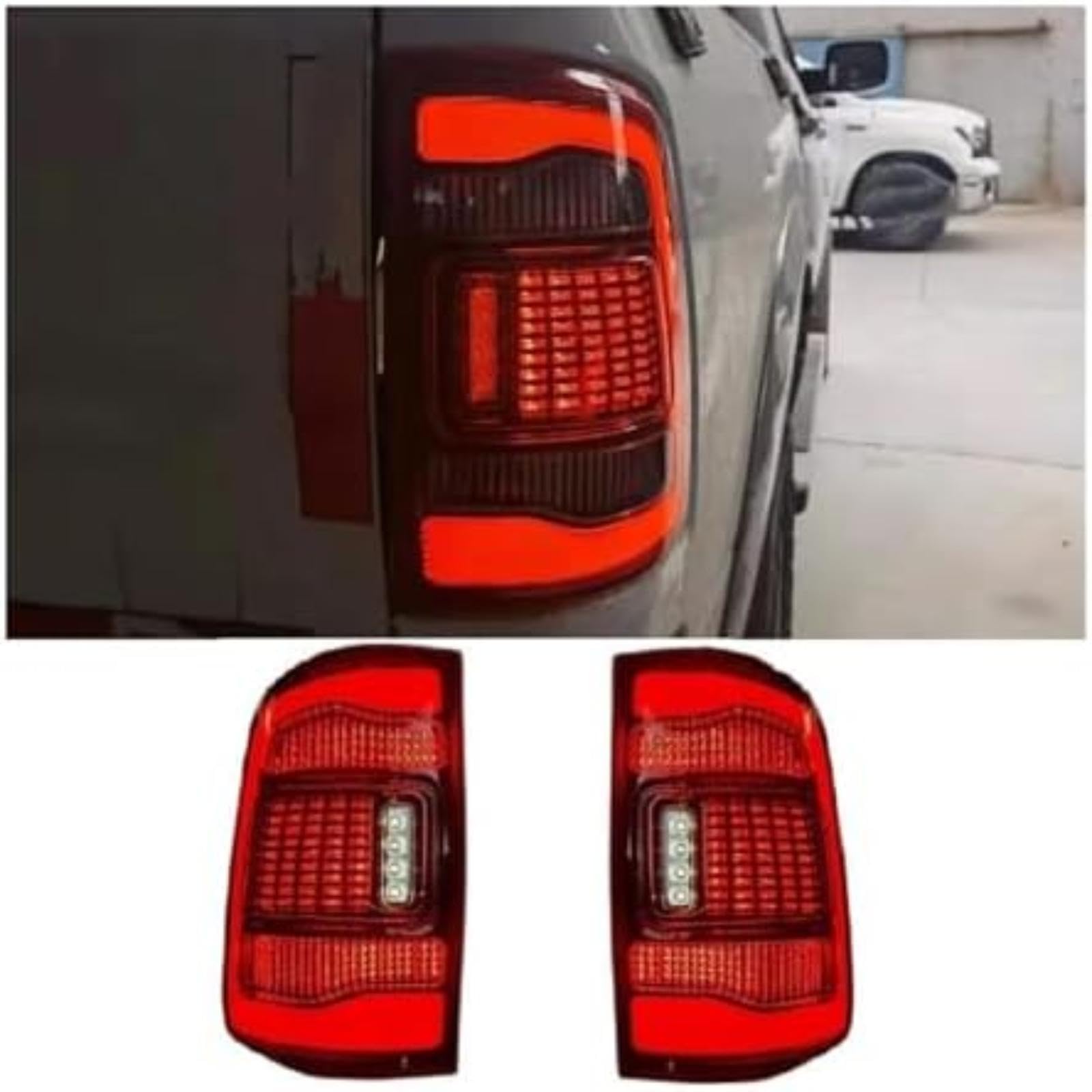 Dla DODGE, dla Ram 2008-2019 Lampy tylne Włącz kierunkowskazy Zespoły tylnych świateł samochodowych Lampka sygnalizacyjna lusterka bocznego (Smorked Euro Version) (Smorked Euro Version)