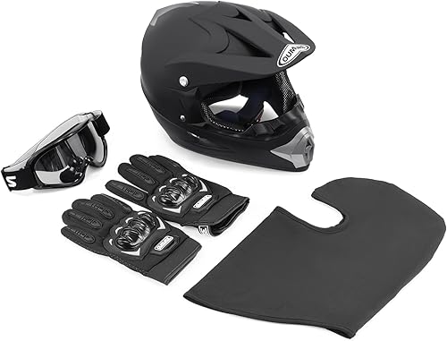 Miniatura 7 de DOT - Casco de motocross para adultos con gafas, guantes y máscara ajustable, visera solar, casco para adultos, todoterreno, motocross, descenso,