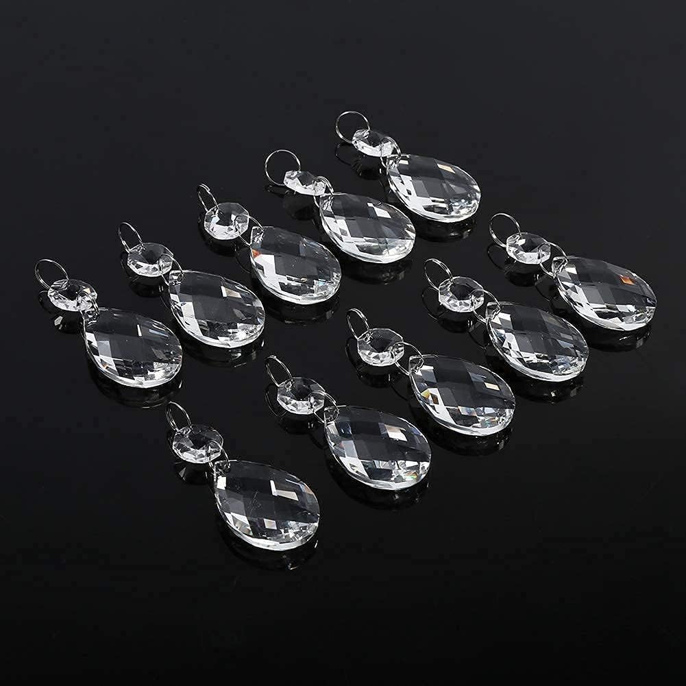 Haofy Transparent Teardrop Crystal,Clear Crystal Teardrop Chandelier Prisms Parts Hanging Glass Crystal Pendants Beads Garland For Wedding Party Centerpiece Tree Decoration