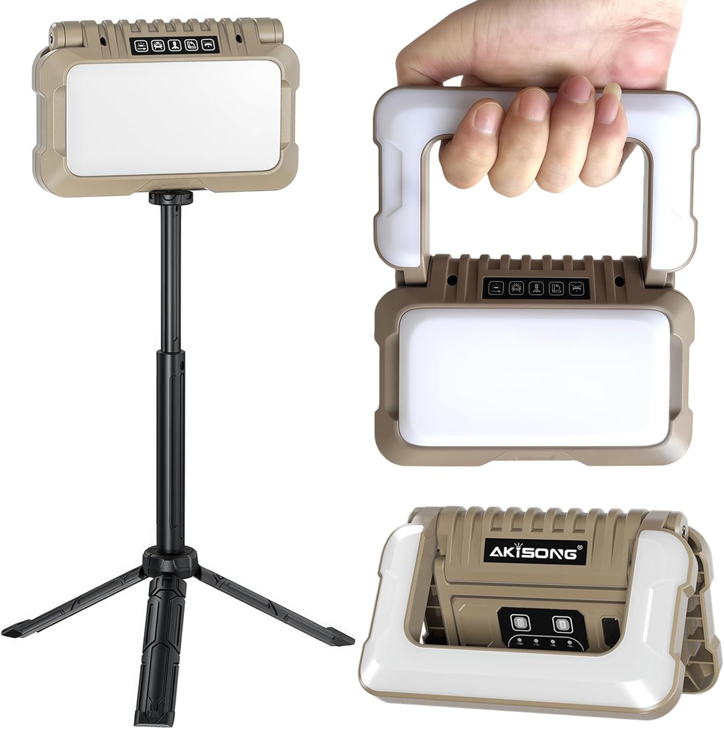 Rechargeable LED Work Gentle with Stand, 1000lm Dimmable Cordless Foldable with Triple Sources & Hooks, Waterproof Transportable Work Gentle with Tripod for Tenting, Storage, Job Webhttps://xobtek.com/ Lighting, Automotive Repairing