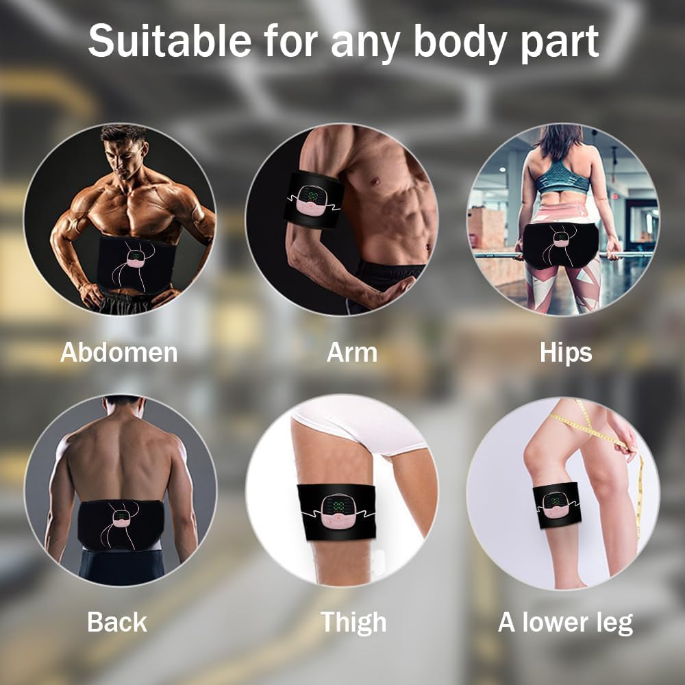 EMS Gerät für Gesäß- und Hüfttraining, Elektrischer Gesäßtrainer mit 2 Muskelstimulator für Arme und Beine, Smart EMS Trainingsgerät für Formen und Straffen der Gesäßmuskeln, 10 Modi & 30 Intensitäten