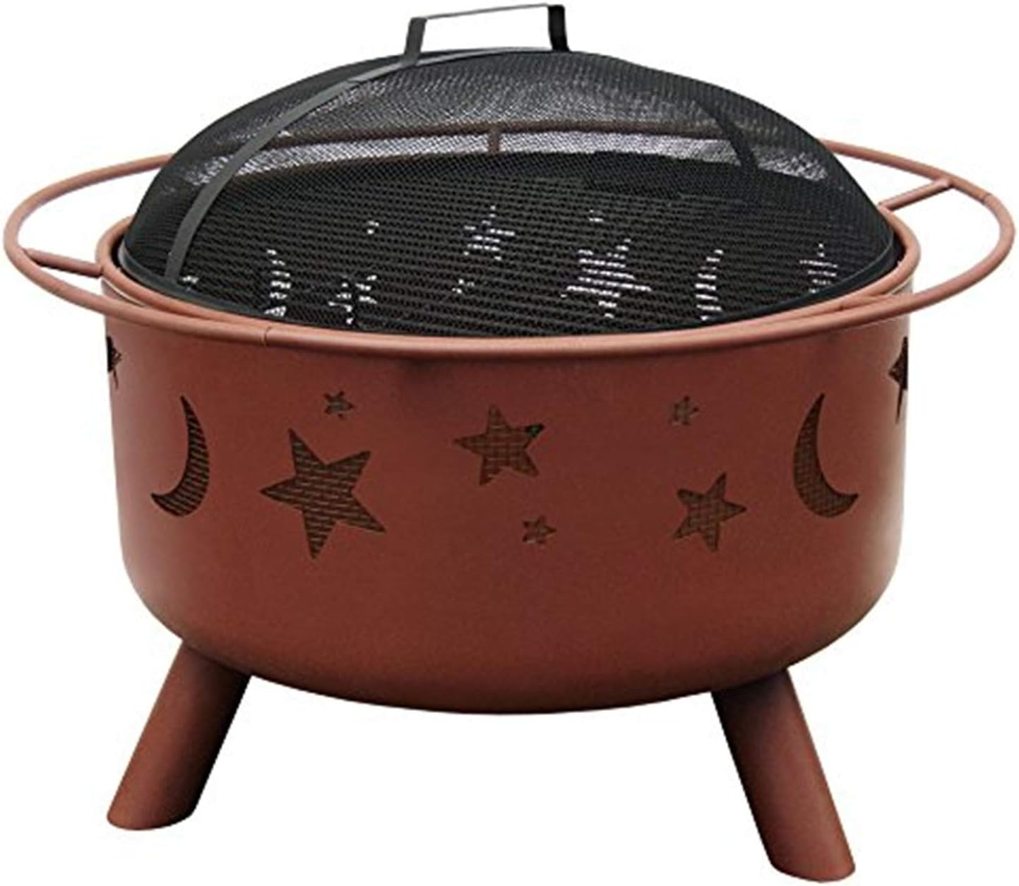 Landmann 28335 Big Sky Stars and Moons Fire Pit, Georgia Clay, 12.5-inches Deep