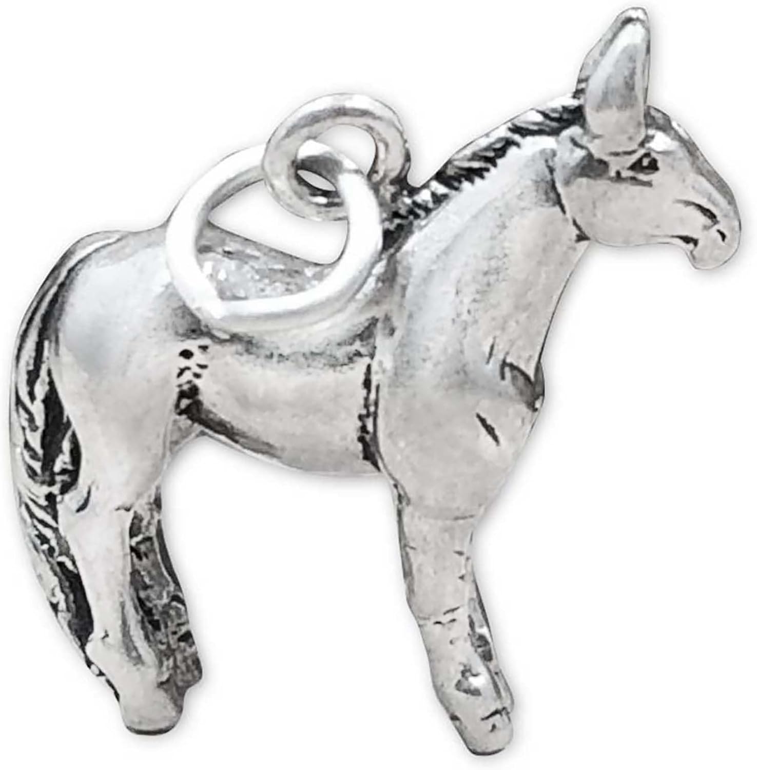 Mule 3D 925 Sterling Silver Charm Pendant Bracelet Jewelry Making Supply