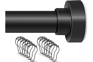 96 Inch Non-Slip Stainless Steel Adjustable Shower Curtain Rod Without Drilling and Rings