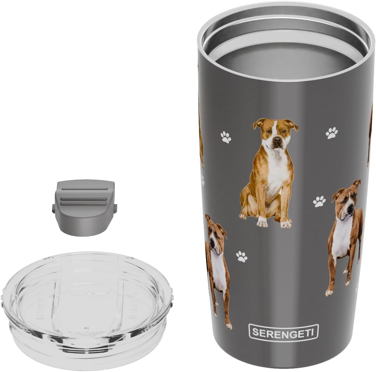 SERENGETI Pitbull 20 Oz. Stainless Steel, Vacuum Insulated Tumbler with Spill Proof Lid - 3D Print - Insulated Travel mug for Hot or Cold Drinks (Pitbull Tumbler) image 2