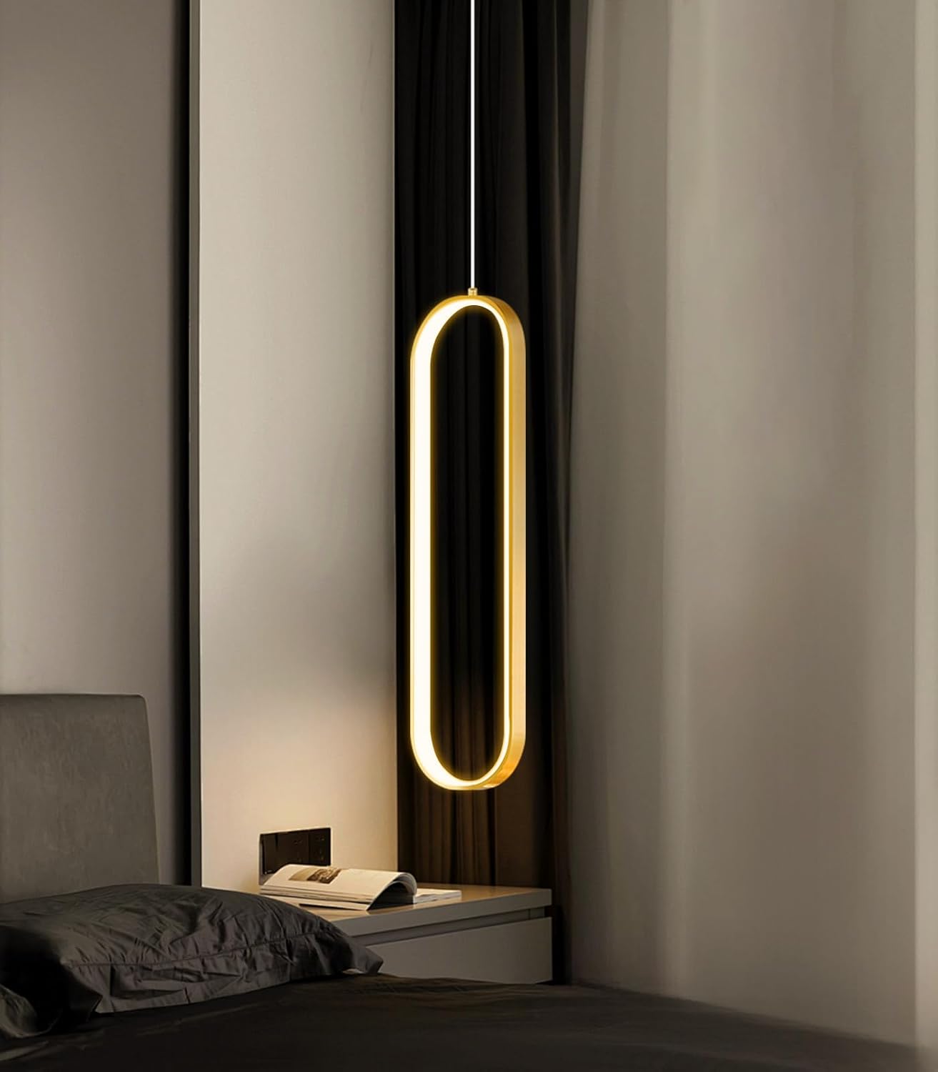 Ring Chandelier Modern LED Dimmable Pendant Lighting Adjust Ceiling Light for Kitchen Island Foyer Lobby Living Room Staircaes Gold