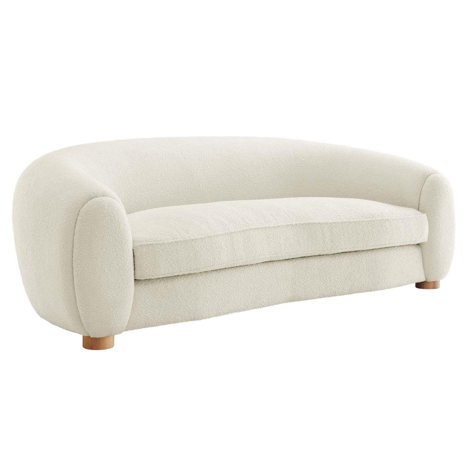 Modway Abundant Boucle Upholstered Fabric Sofa with Ivory Finish EEI-6024-IVO