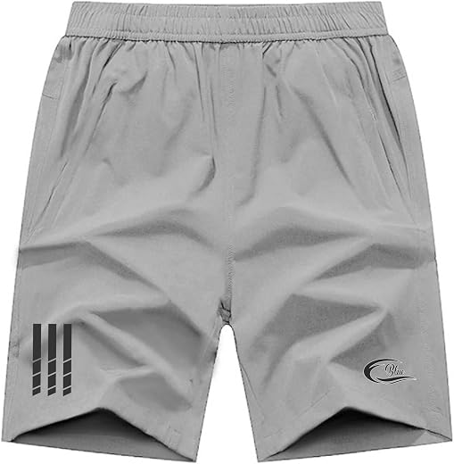 CBlue Men's Outdoor Quick Dry Lightweight Sports Shorts with 2 Zipper Pockets, Breathable Hiking Running Gym Workout Athle...