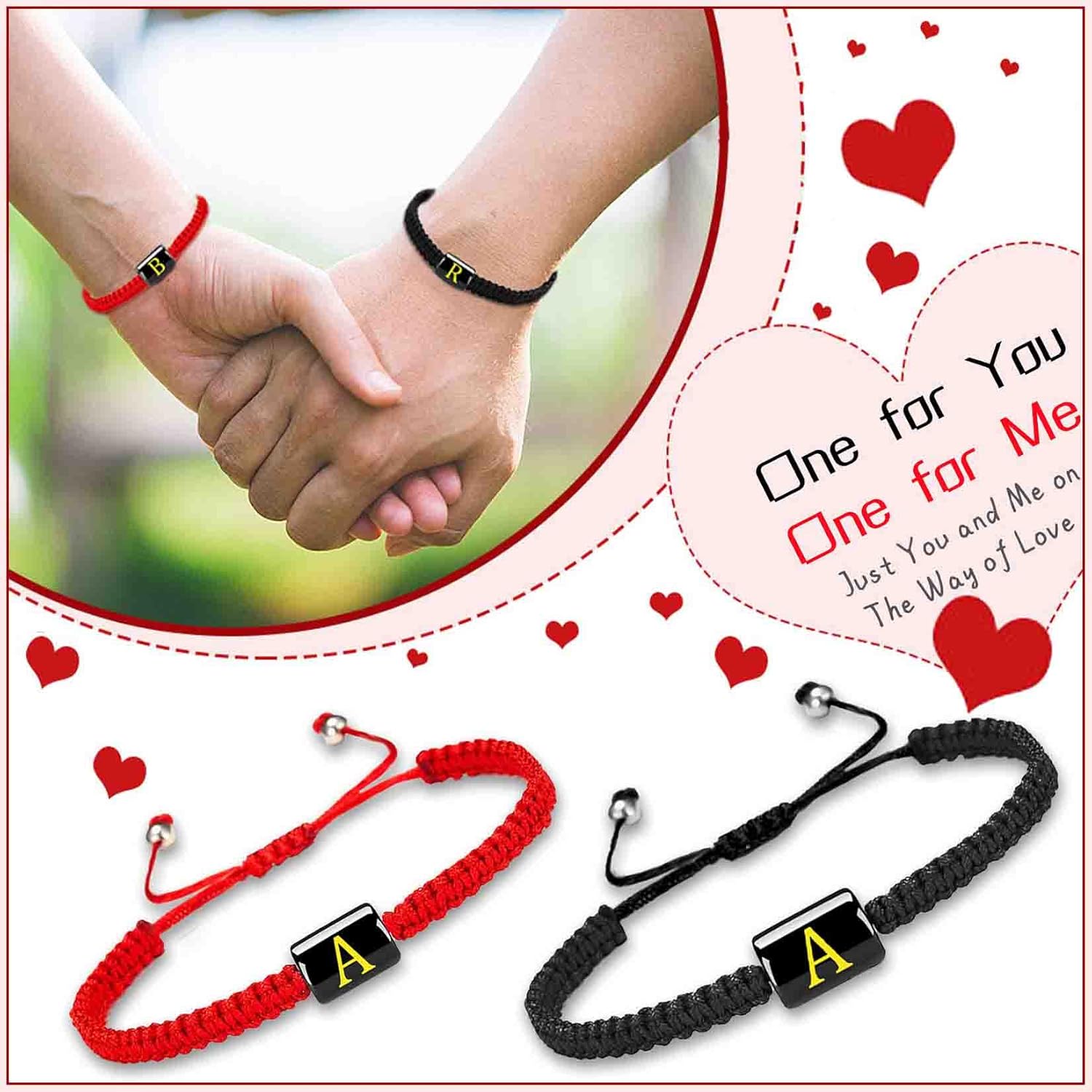 Miniatura 4 de PANSHI Initial Bracelets for Women Men Couples Meaningful Gifts for Her Him Girlfriend Boyfriend