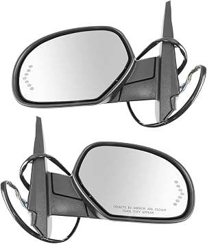 Mirror Power Folding Heated Signal Memory Textured Black Pair Set Fits Plastic 128-00968R GM1321437 GM1320437 25831053 25775839 128-00967L Material/b
