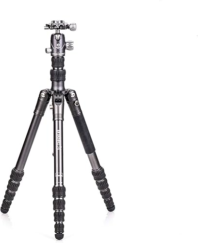 Benro Bat trípode de viaje de aluminio serie One con cabezal de bola VX20 5 secciones de piernas bloqueo de piernas giratorias funda de transporte