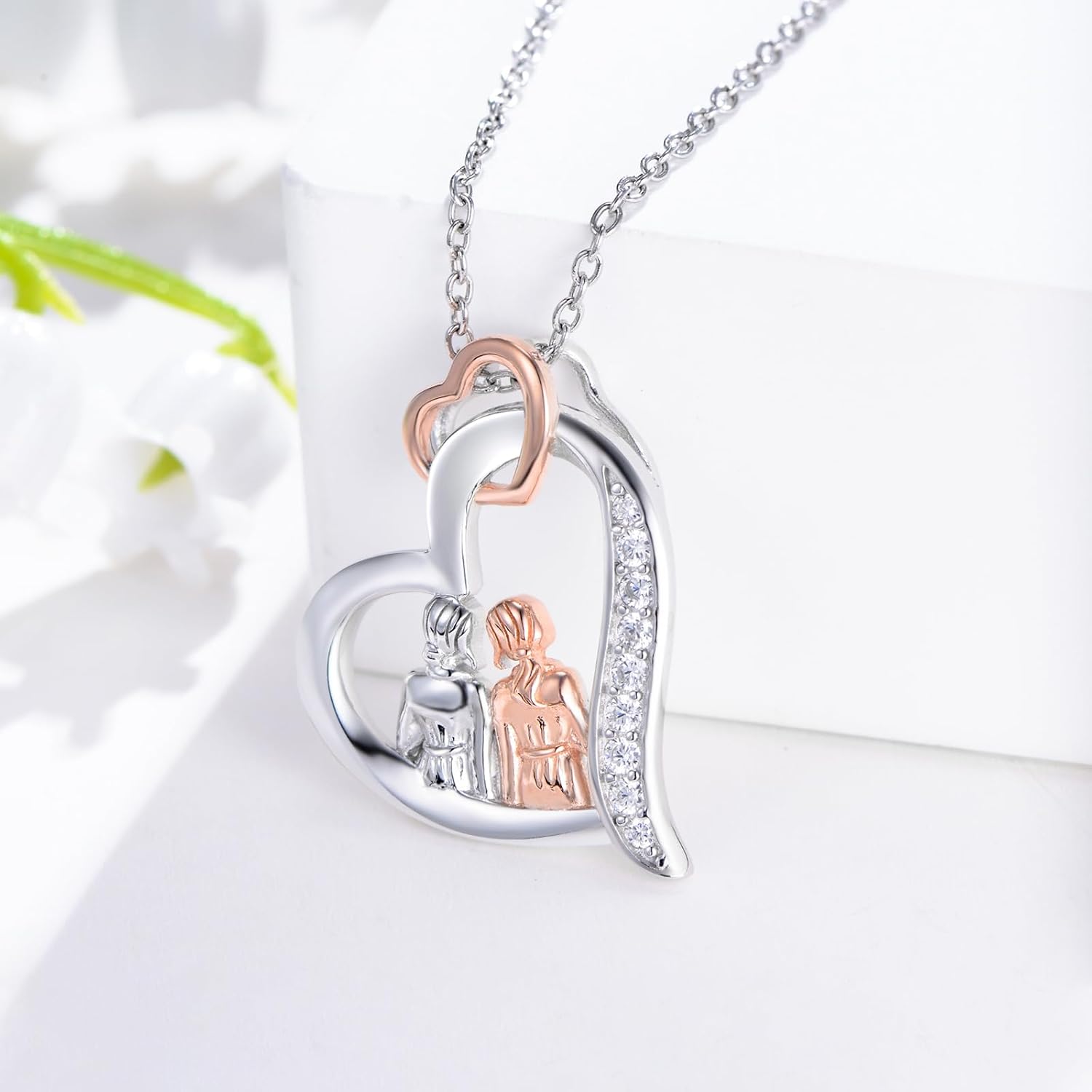 Heart Necklace for Women 925 Sterling Silver Heart Pendant Jewelry Birthday Gifts for Women Sister Mom Friend