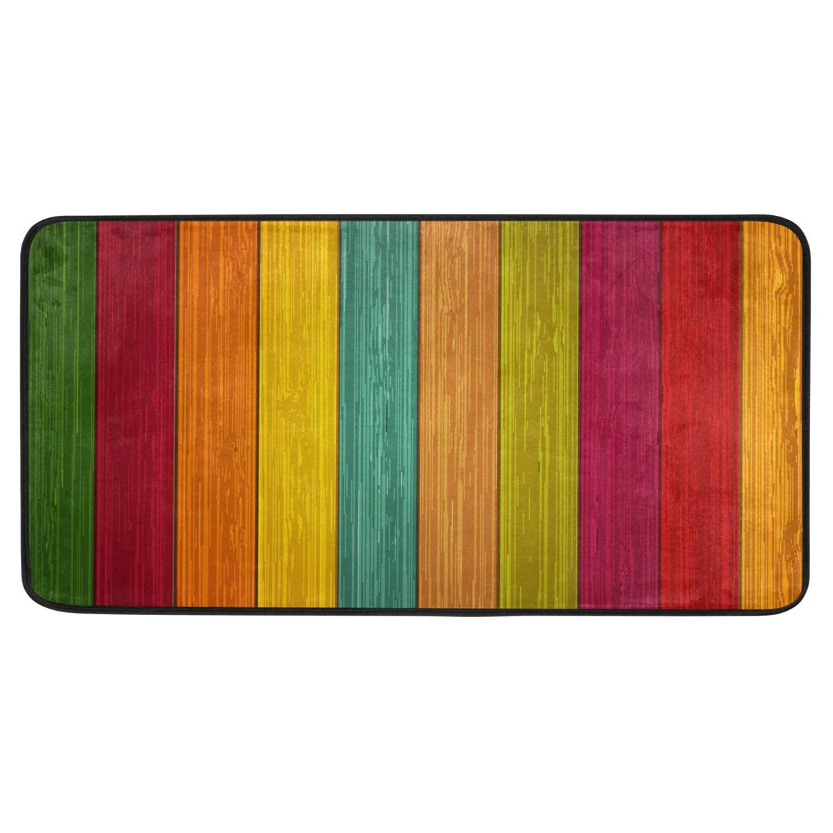 susiyo Kitchen Mat Colorful Wooden Kitchen Rug Mat Anti-Fatigue Comfort Floor Mat Non Slip Oil Stain Resistant Easy to Clean Kitchen Rug Bath Rug Carpet for Indoor Outdoor Doormat