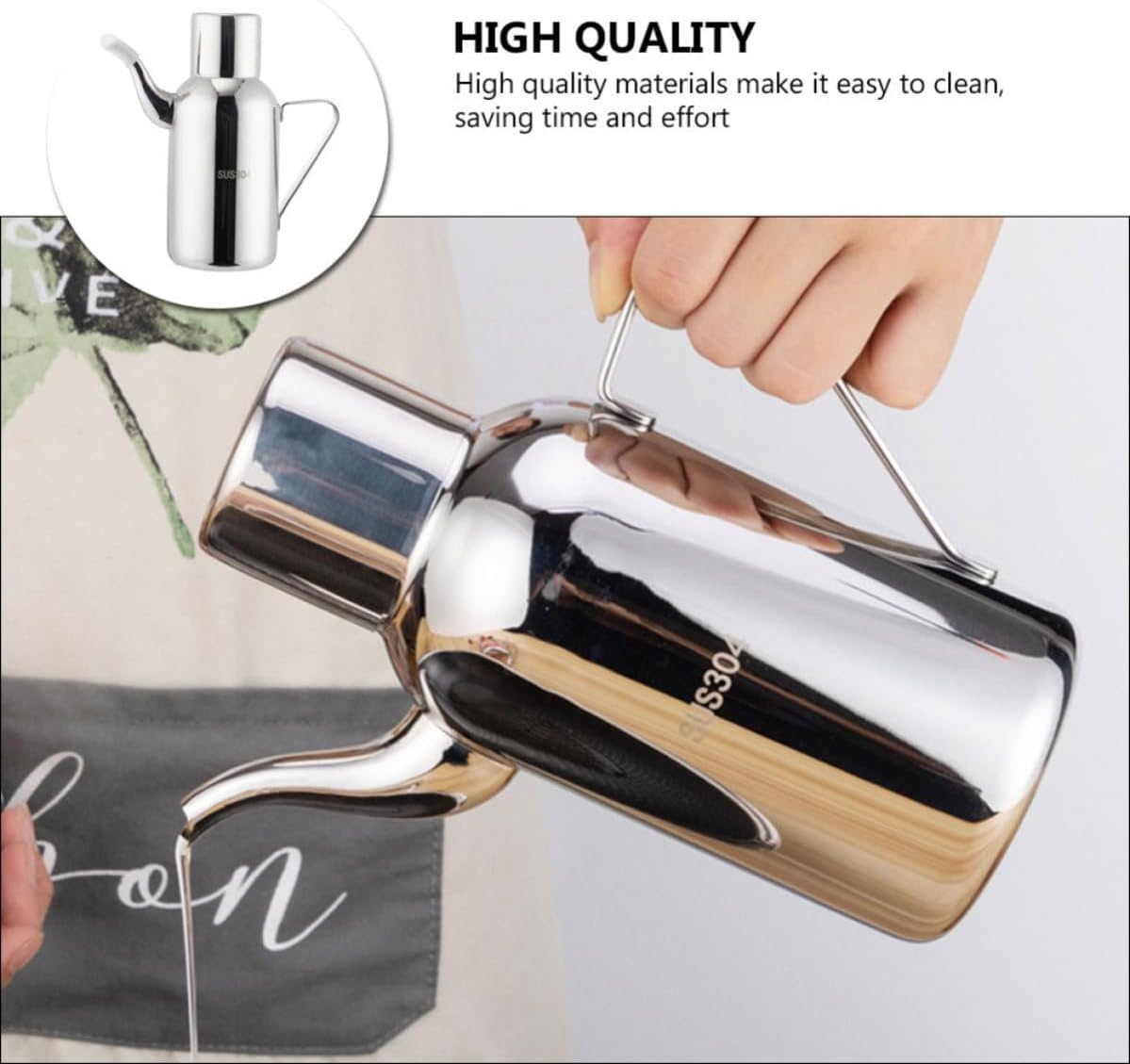 Hemobllo Stainless Steel Oil Dispenser for Kitchen Cooking with Spout