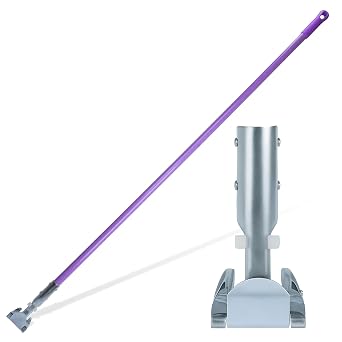 SPARTA Jaw Clamp Dust Mop Handle, Floor Dust Mop Frame Handle, Gripper Holder with Clip-On Connector for Floor Cleaning, Janitorial Supplies, Commercial Use, 60 Inches, Purple