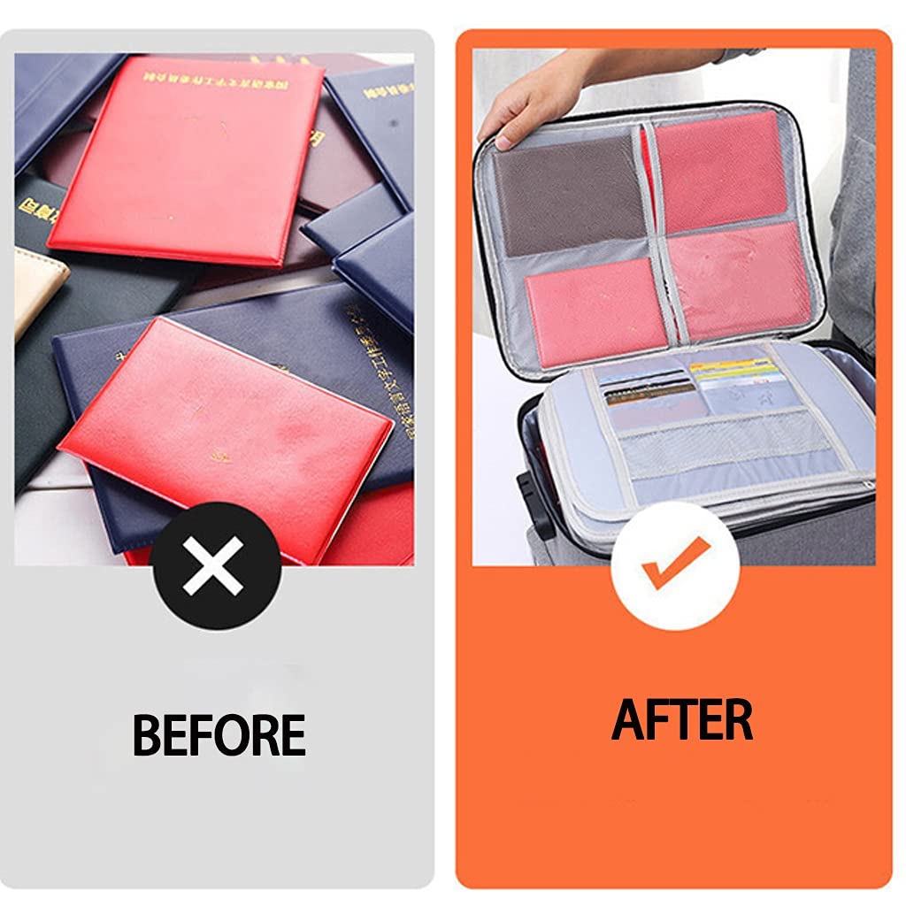 Busta per documenti, Portadocumenti con cerniera, organizer for documenti importanti, borsa portadocumenti impermeabile(Gray)