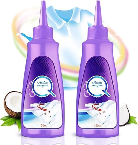 STREAMVOY Active Enzyme Laundry Stain Remover Spray 2-Pack - Instant Oil & Grease Cleaner for Clothes, Deep Cleaning Formula for White Fabric Care