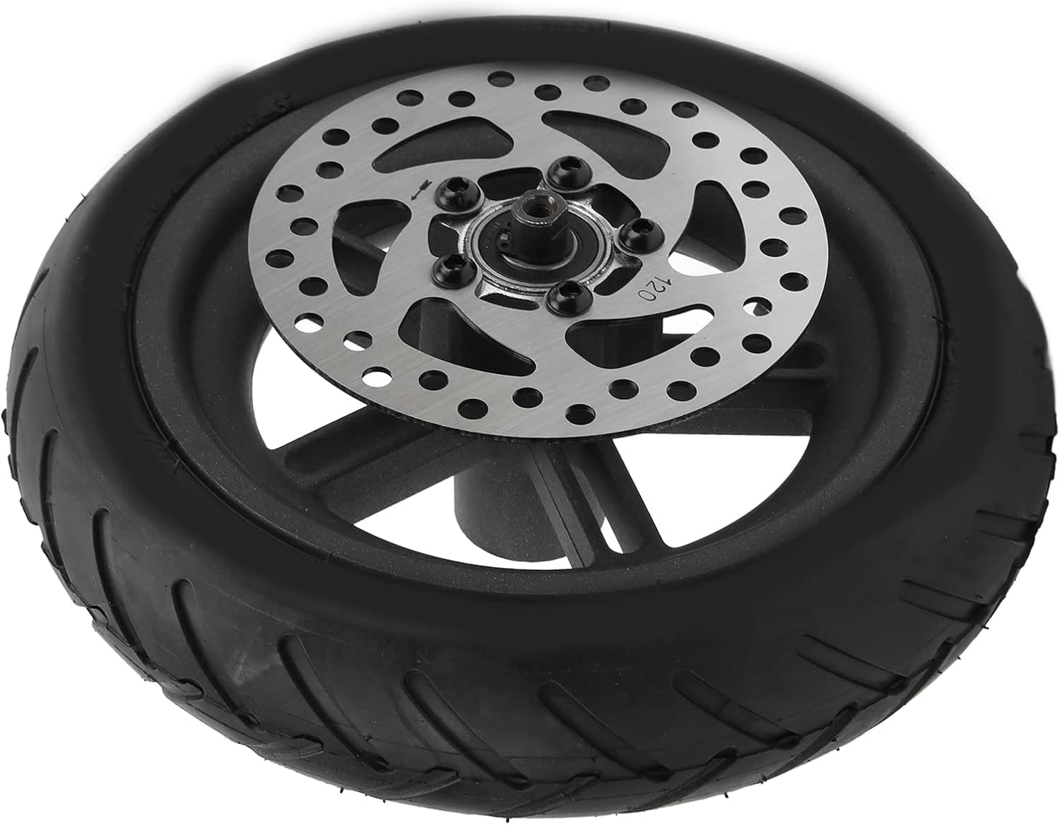 Drfeify Scooter Rear Wheel Assembly, 8.5in Tire Wheel Hub with 120mm Brake Disk, for PRO2 Electric Scooter Replacement