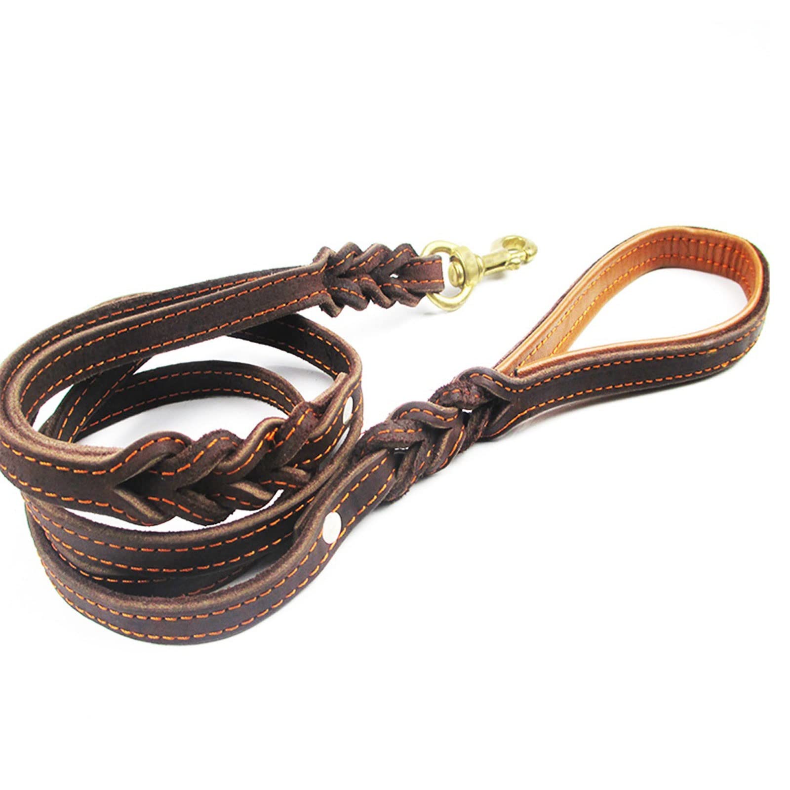 XIANGFAGS Correa Perro Correa for Perro de 5,7 pies de Largo con Dos Asas de Alta Resistencia con Asas Dobles for Perros Grandes/Perros medianos Correa de Cuero for Entrenamiento