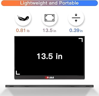 13.5''Portable Monitor for latop ,2K FHD 60HZ Laptop Monitor Screen,USB-C and HDMI Inputs, Ultra-Slim IPS Panel with HDR and Premium Smart Cover & Speakers for Laptop,PC,Phone,PS4/5,Switch,Mac,Xbox