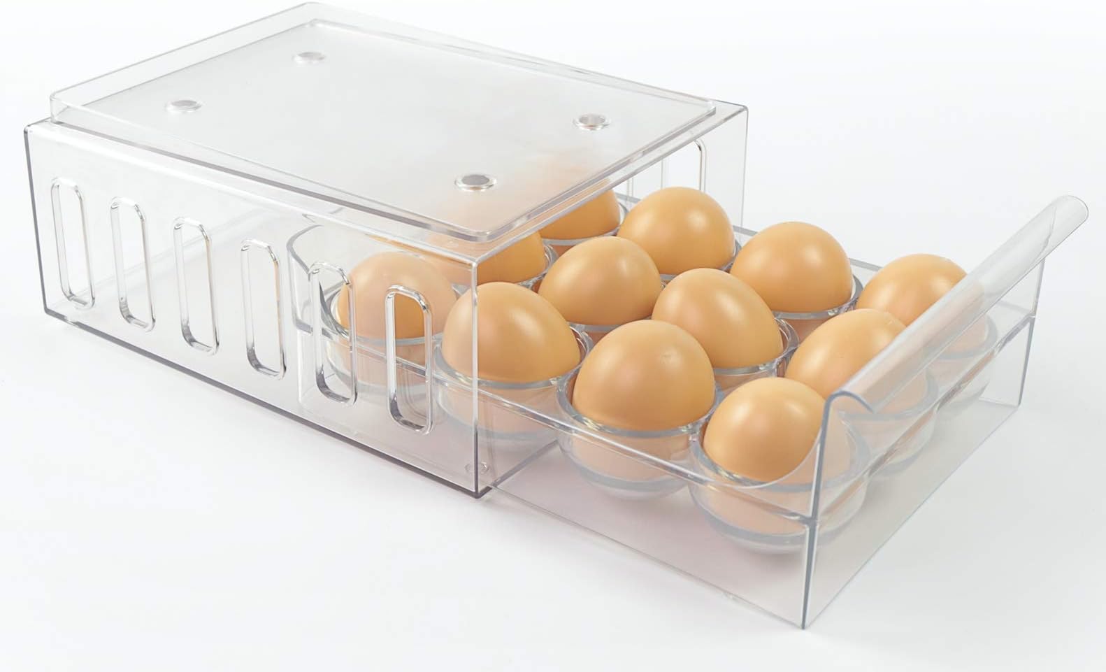Egg Holder, Refrigerator Storage Organizer, Stackable Container
