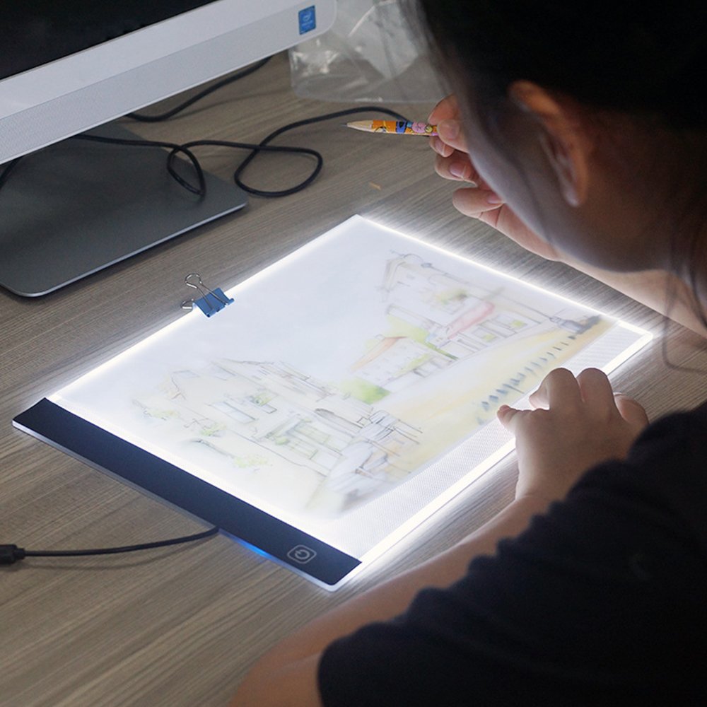 Topchances - Pannello luminoso A4 con luce LED, ultra sottile, USB, per artisti, disegni, schizzi, animazioni