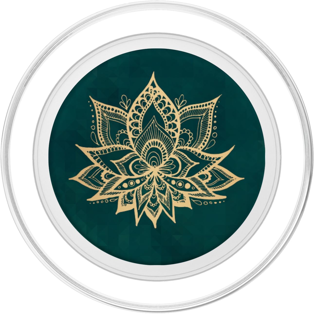 Emerald Green Lotus Flower Boho Modern Yoga Floral PopSockets MagSafe PopGrip for iPhone