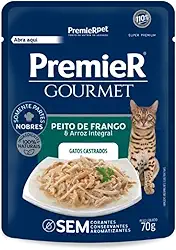 PremieR Gourmet Gatos Castrados Peito de Frango e Arroz Integral 70g