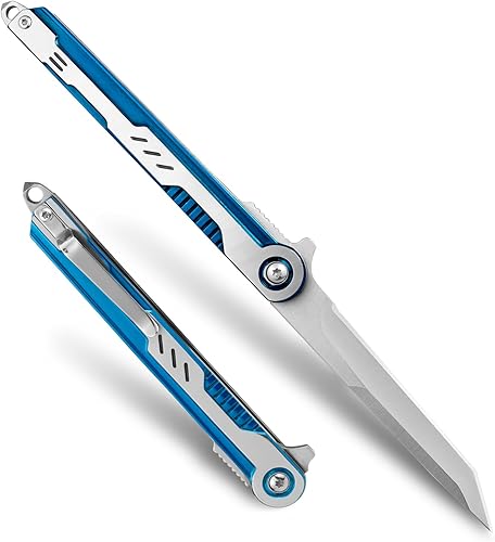 IKORES Cuchillo de bolsillo, cuchillo plegable de 3.5 pulgadas con mango de alivio de dargón dorado 3D, cuchillo de bolsillo para hombres y mujeres,