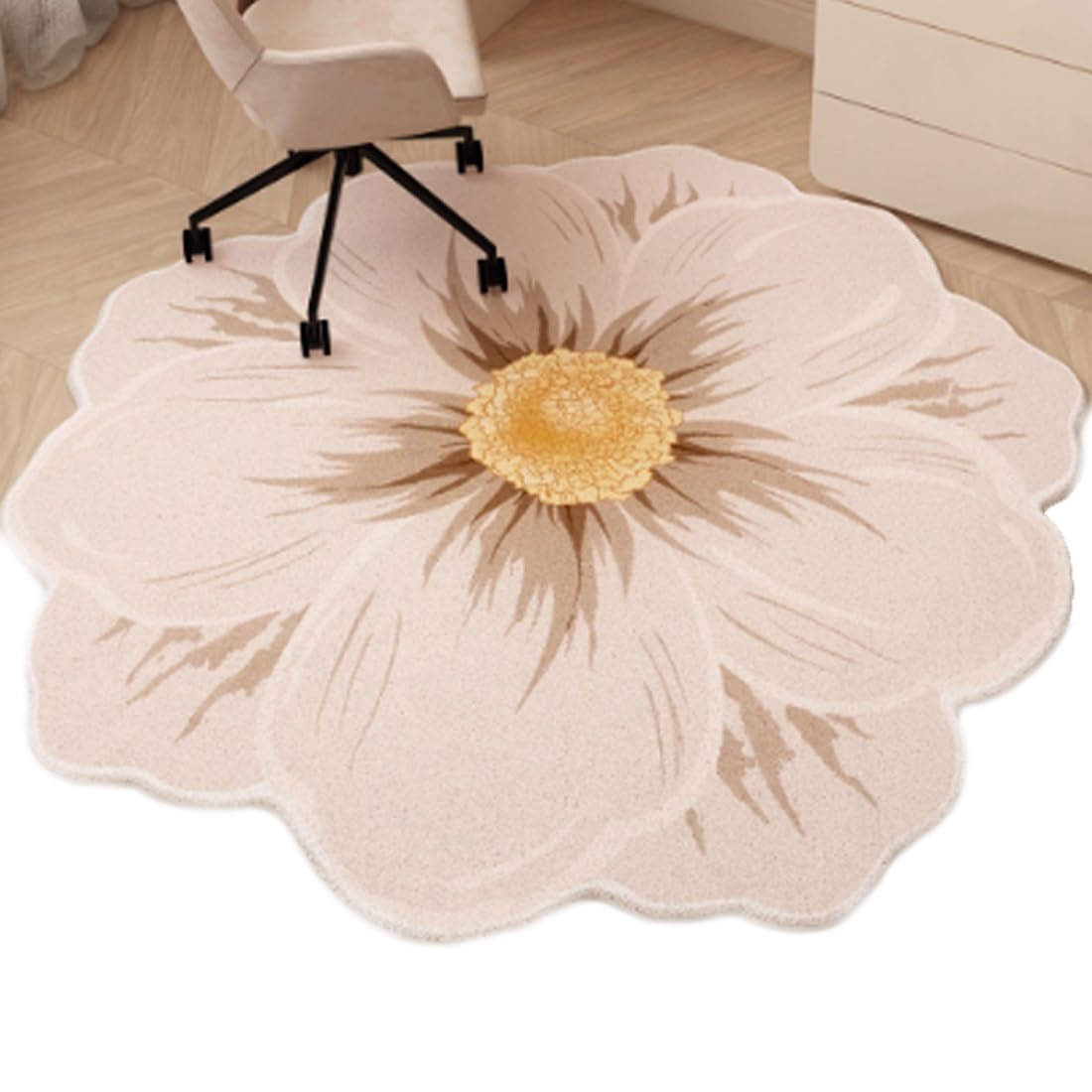 Tapis à poils courts anti-poussière Flower B, idéal pour amortir le son du piano ou de la batterie