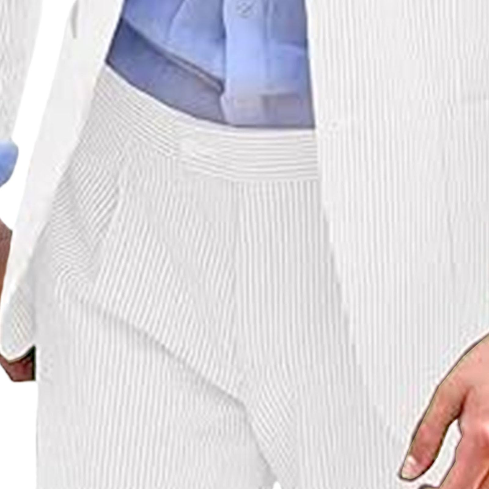 Completo da uomo in 2 pezzi Seersucker a righe Seersucker Slim Fit Set Blazer e pantaloni a righe per uomo