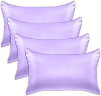 Vista 38 de Elegant Comfort Juego de 4 fundas de almohada de satén de viscosa refrescante con cierre de cremallera oculto, suave como la seda para el cuidado