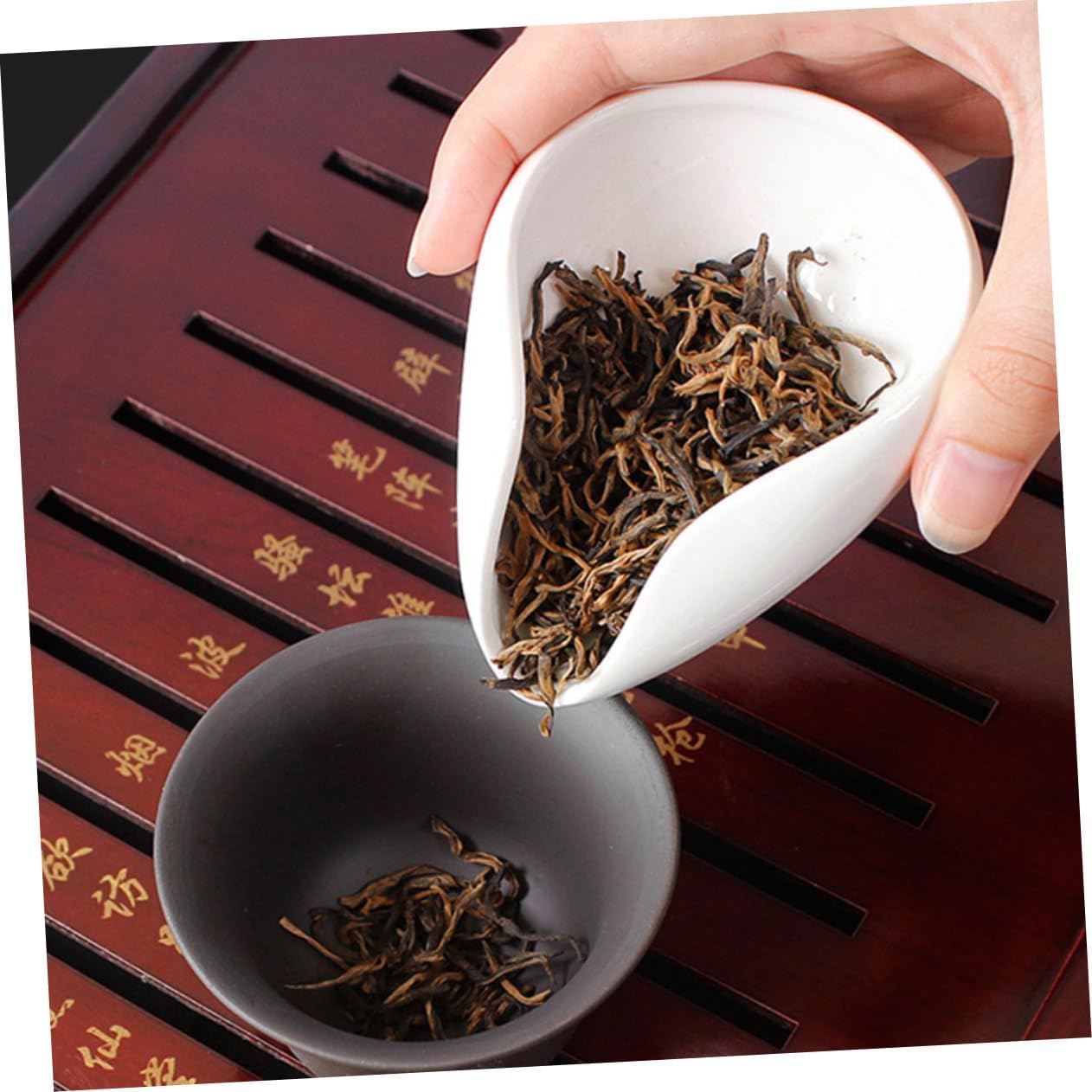 Loose Leaf Tea Spoon Ceramic Bean Plate Tea Accessories Storage Holder