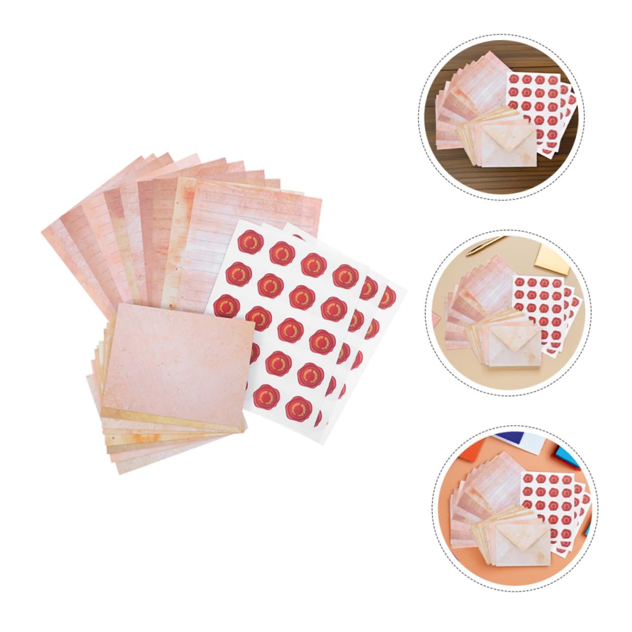 SHINEOFI 100juegos Membretes Vintage para Escribir Cartas y Sobres de Cartas Vintage con Pegatinas para Papelería y Papel de Escribir