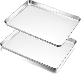 E-far Large Baking Sheet Set of 2, 20"x14" Stainless Steel Cookie Sheet