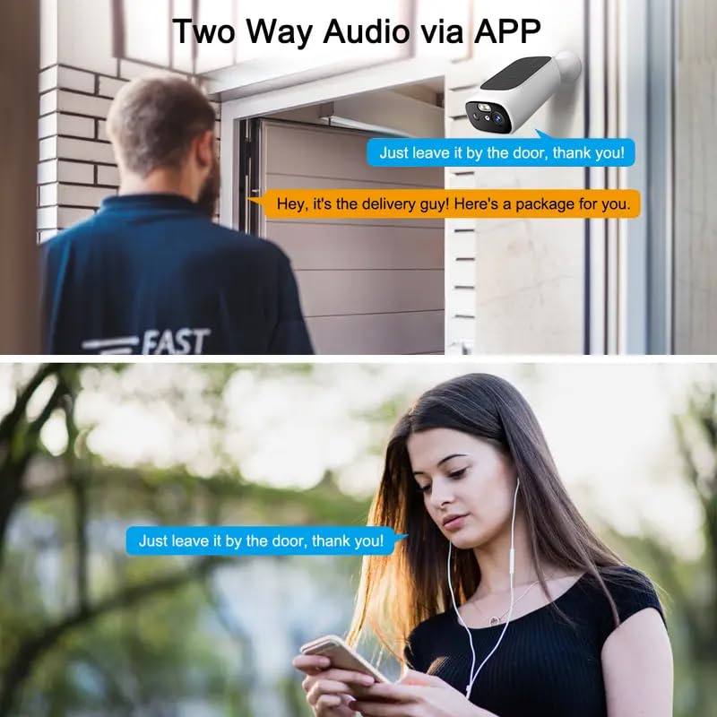 Image of 5G WiFi Security Cameras Wireless Outdoor, Camera for Home Security | AI Motion Detection, Color Night Vision, SD Card /Cloud Storage, Waterproof, Work with Alexa /Google Home