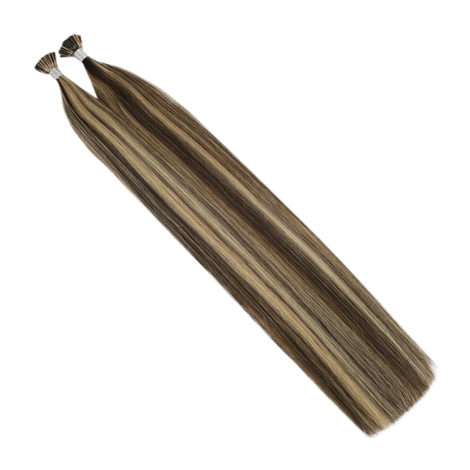 Przedłużanie Włosów 50 Pasm, Proste, Naturalne Włosy Remy, Keratyna, Końcówki Do Włosów W Sztyfcie łAtwe W UżYciu(P4-27,18inches)