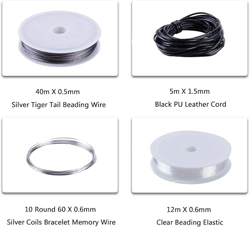 Miniatura 3 de Reofrey Kit de suministros para hacer joyas con accesorios, alicates, hallazgos, alambres de cuentas, herramientas de reparación de principiantes