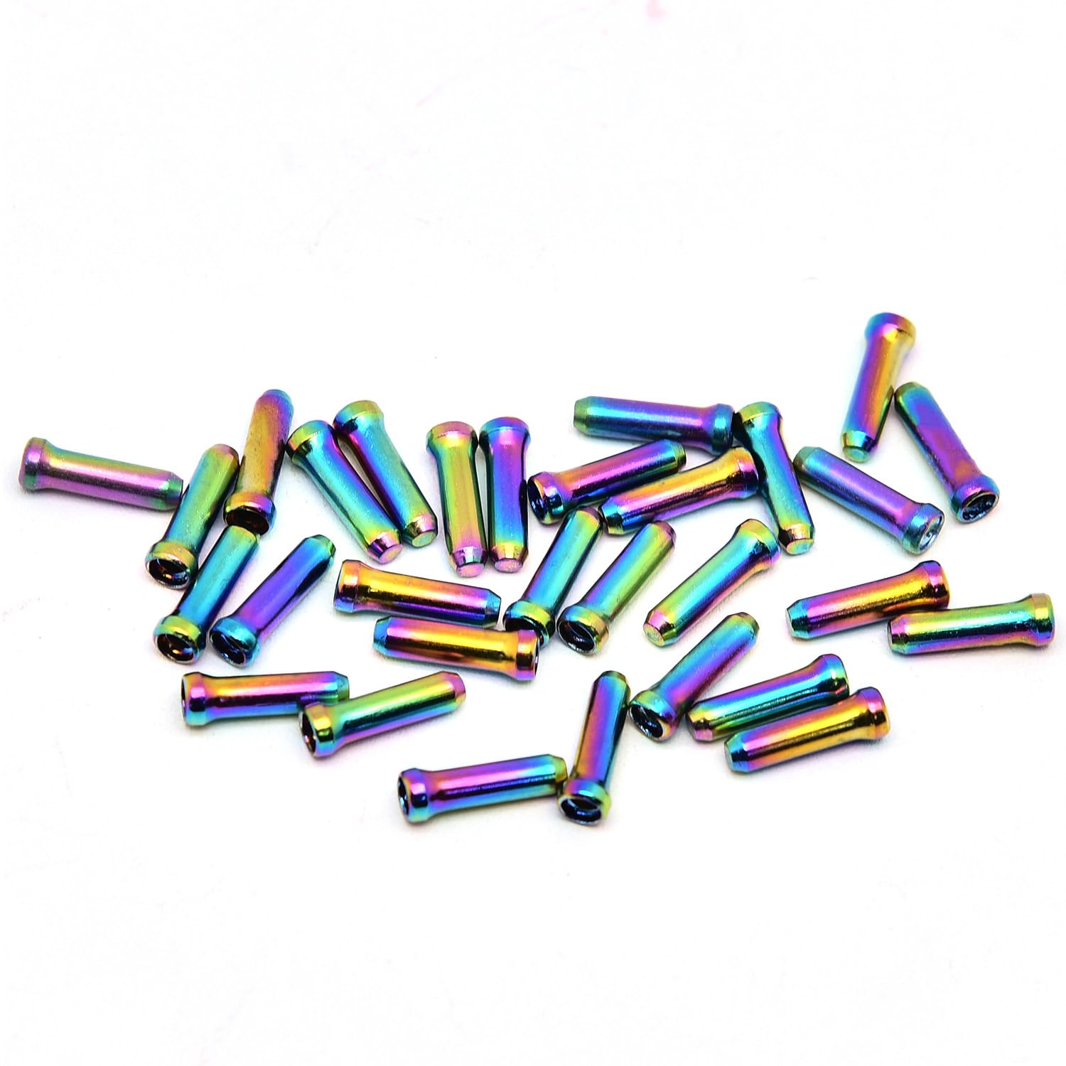 Surf turtle Bike Cable End Caps 30PCS Rainbow Anodized Aluminum Alloy Bicycle Brake Cable Caps Line Pipe End Cap Inner Line Cover