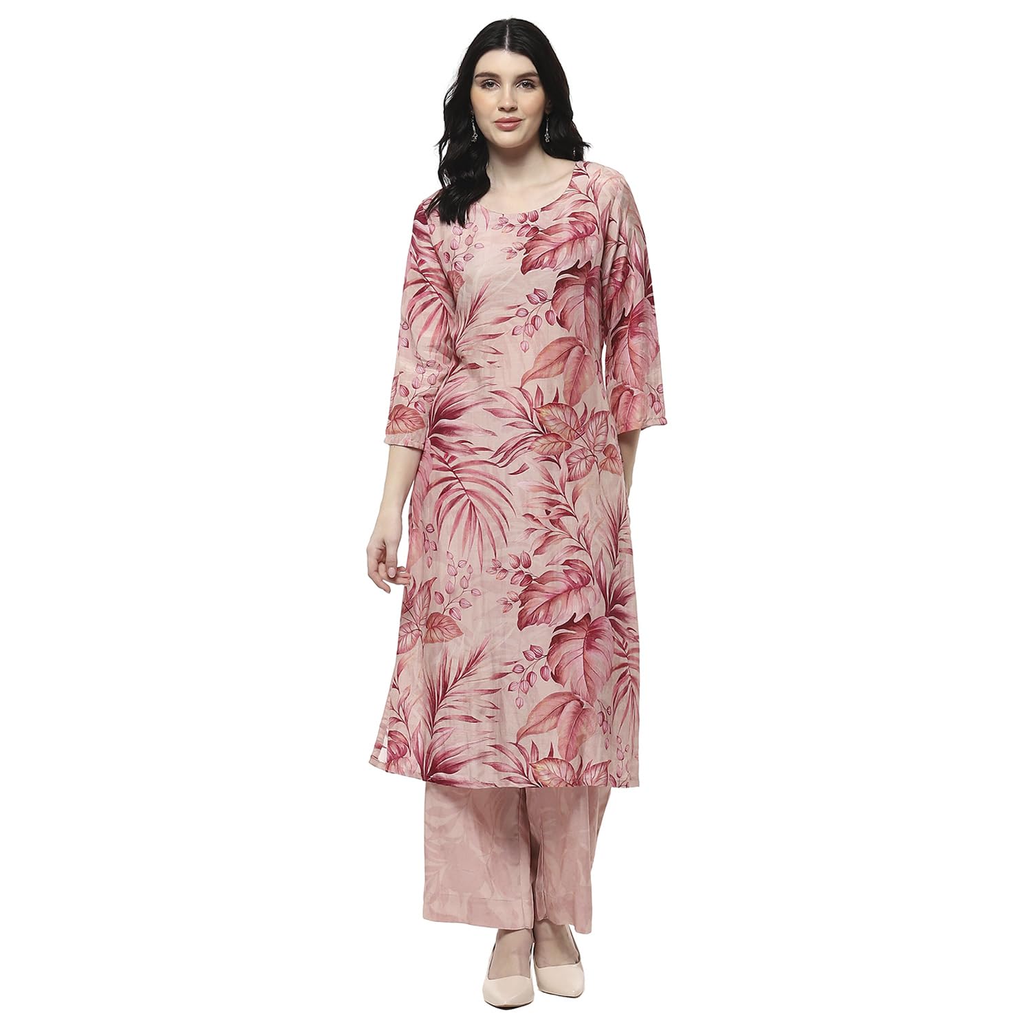 biba Women Modal Blend Straight Printed Suit Set-picture-52