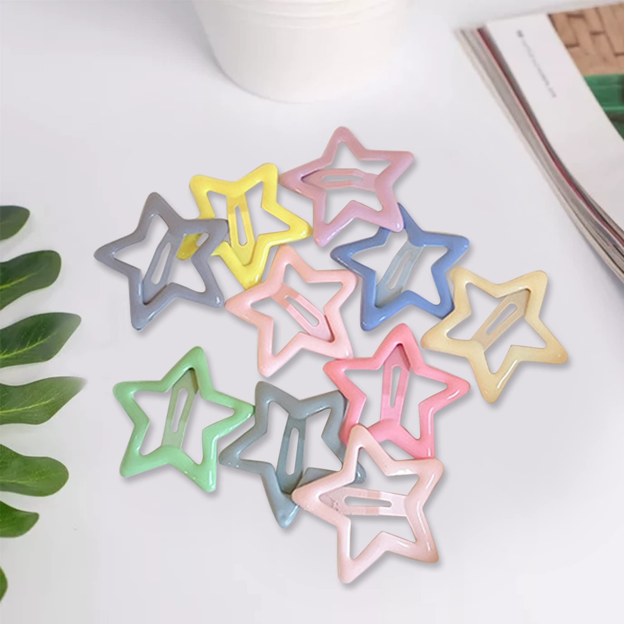 Amazon.co.jp: MEKEET スターヘアクリップ 10個 ミニスナップヘア