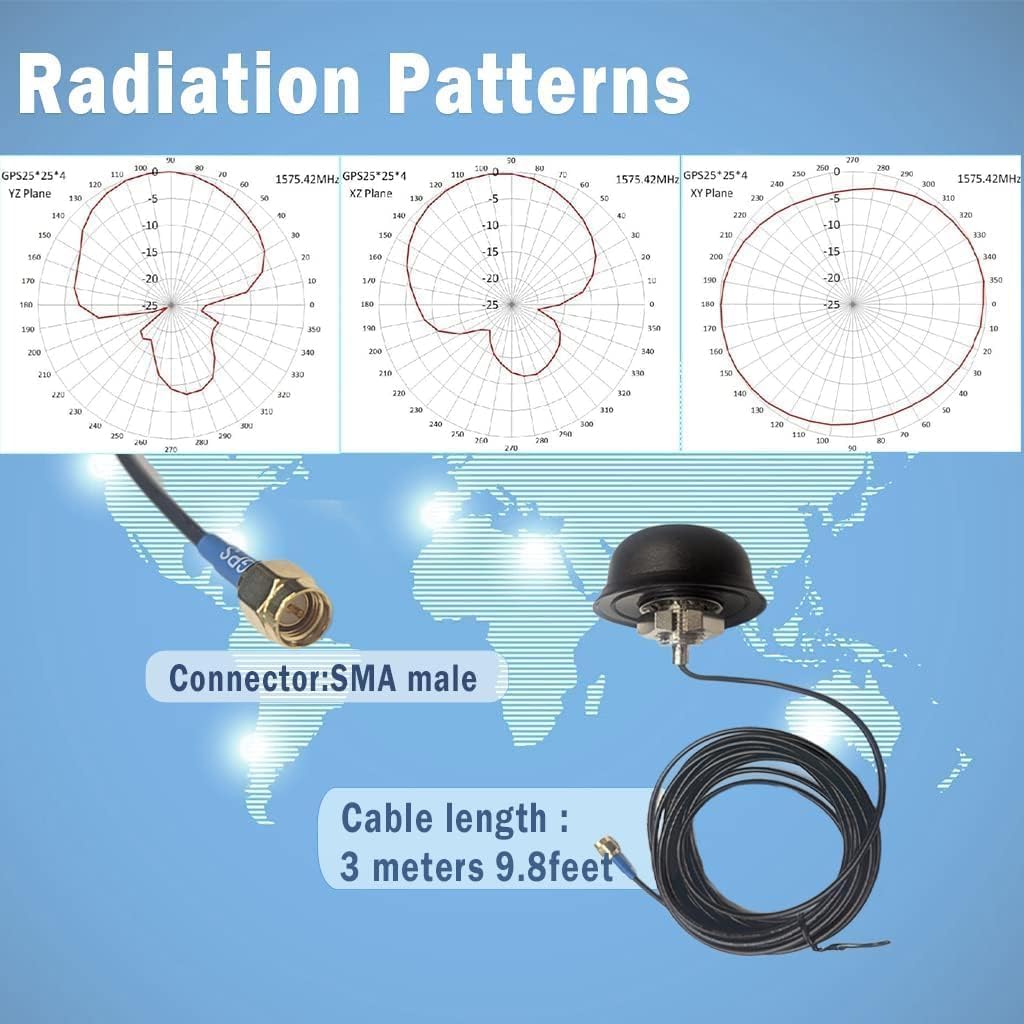 Antenna GPS Maswell SMA 1575,42 MHz esterna impermeabile montaggio a vite