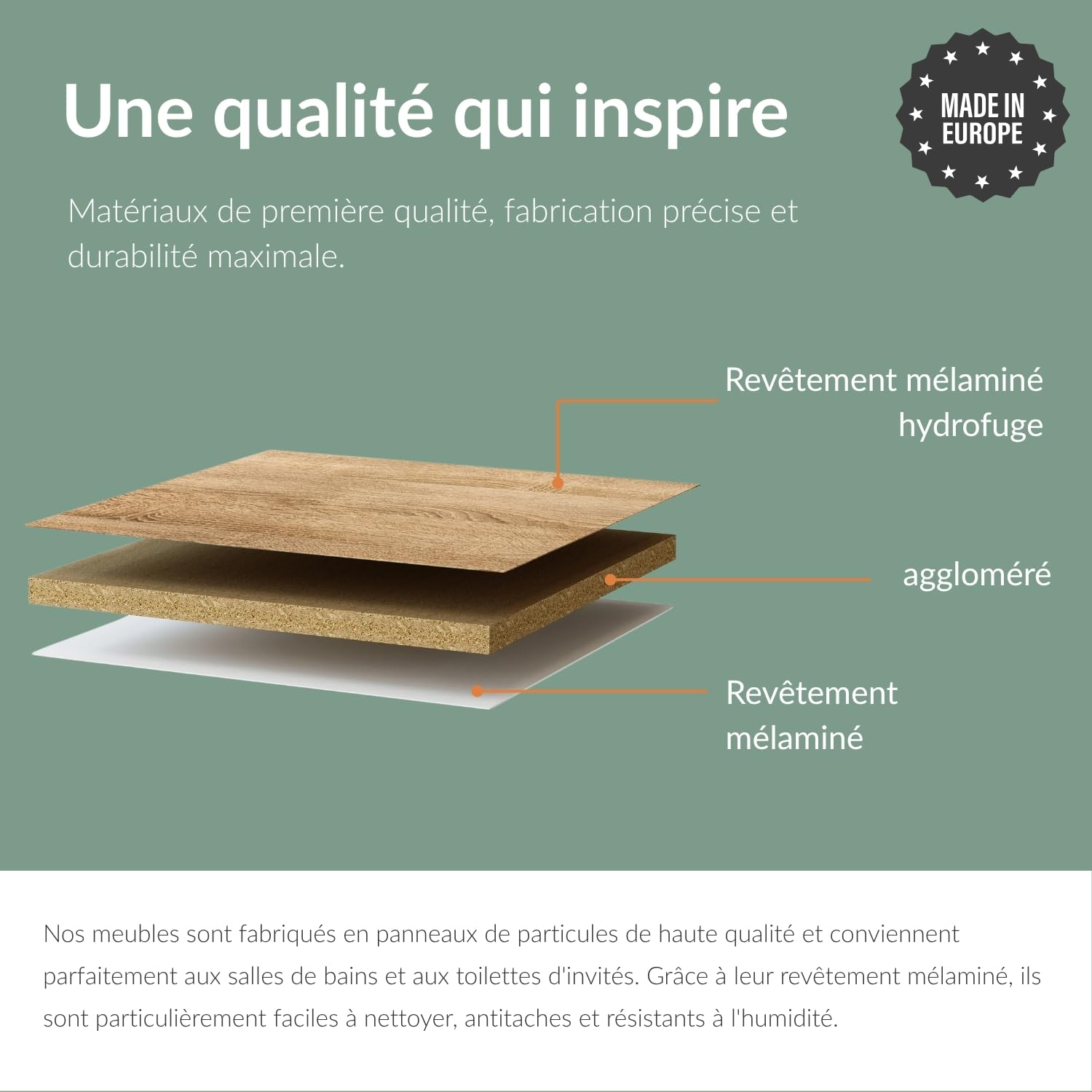 Planetmöbel Meuble sous lavabo avec Armoire de Toilette Ensemble de Meubles de Salle de Bain 40 cm pour Salle de Bain WC invités Chêne doré